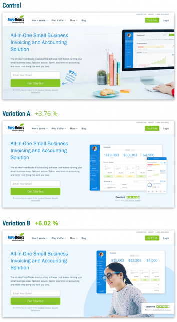 An image of a person using the product increased its relatability and resulted in a significant increase in sign-ups.