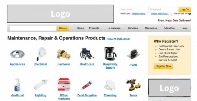 A screenshot of a client's original homepage.