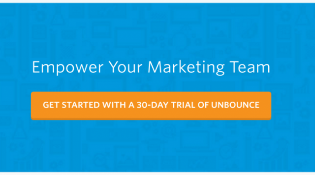 A screenshot of a CTA from Unbounce.